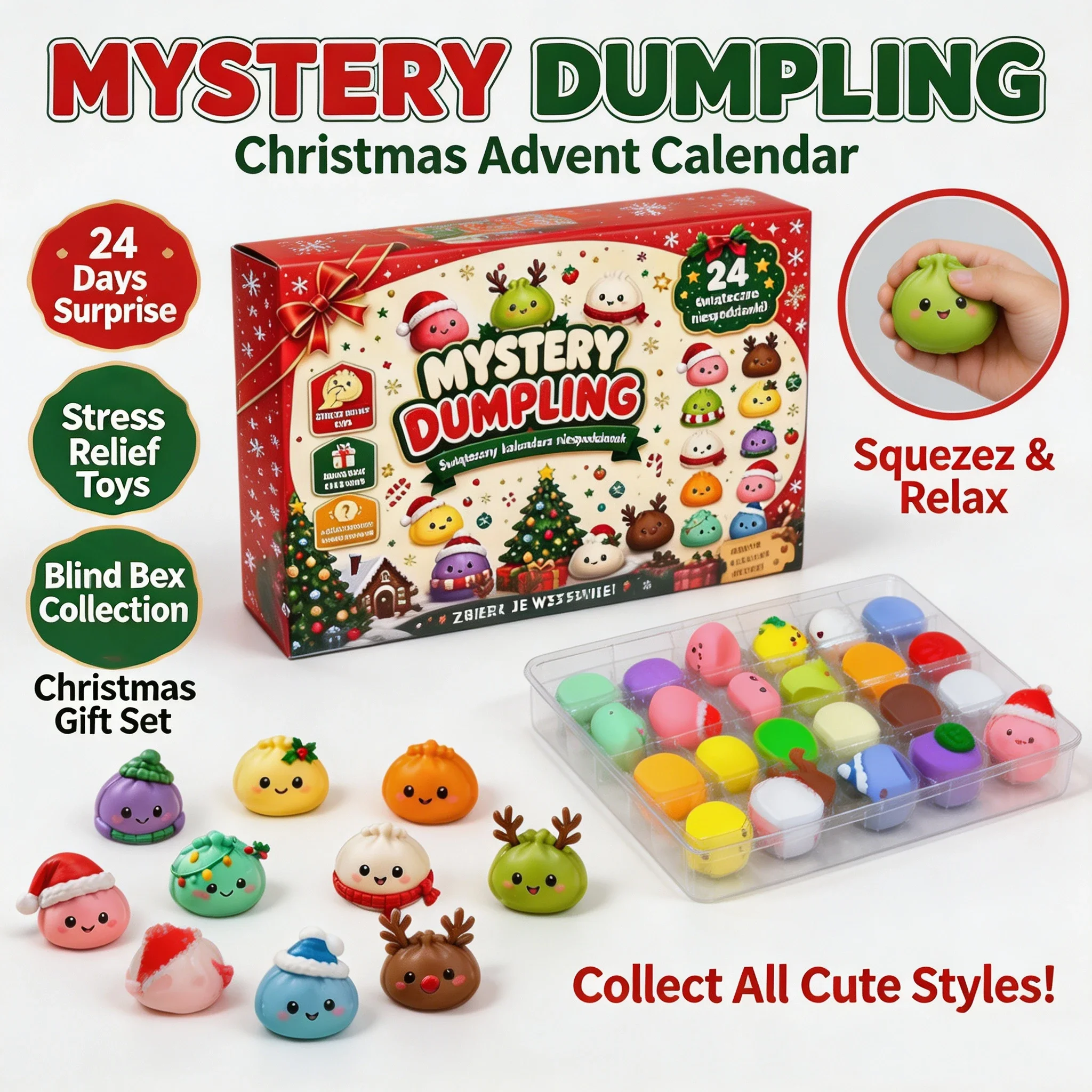 Mystery Box Blind Bag - 24 قطعة من ألعاب الضغط اللطيفة